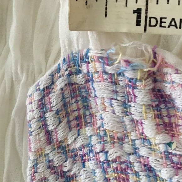 Vintage WHITE Crochet Halter Sun Dress Hanky Hem - Picture 8 of 16